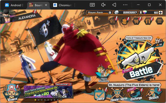 One Piece Bounty Rush Others GLOBAL|4 ex|Roronoa Zoro,Flame emperor Sabo,Admira image 1