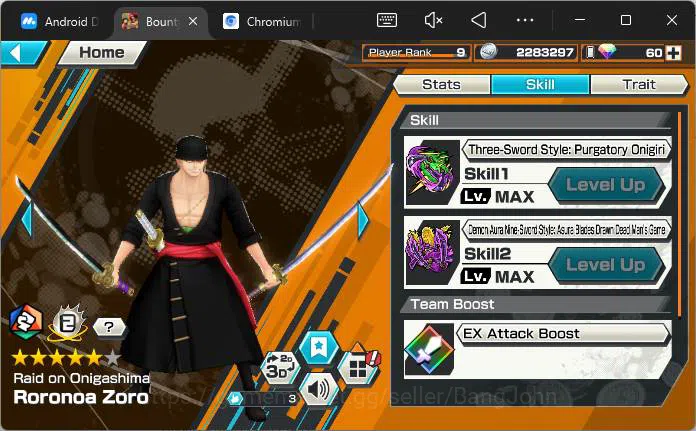One Piece Bounty Rush Accounts Others GLOBAL|4 ex|Roronoa Zoro,Flame emperor Sabo,Admiral Sakazuki,King Pirates 7