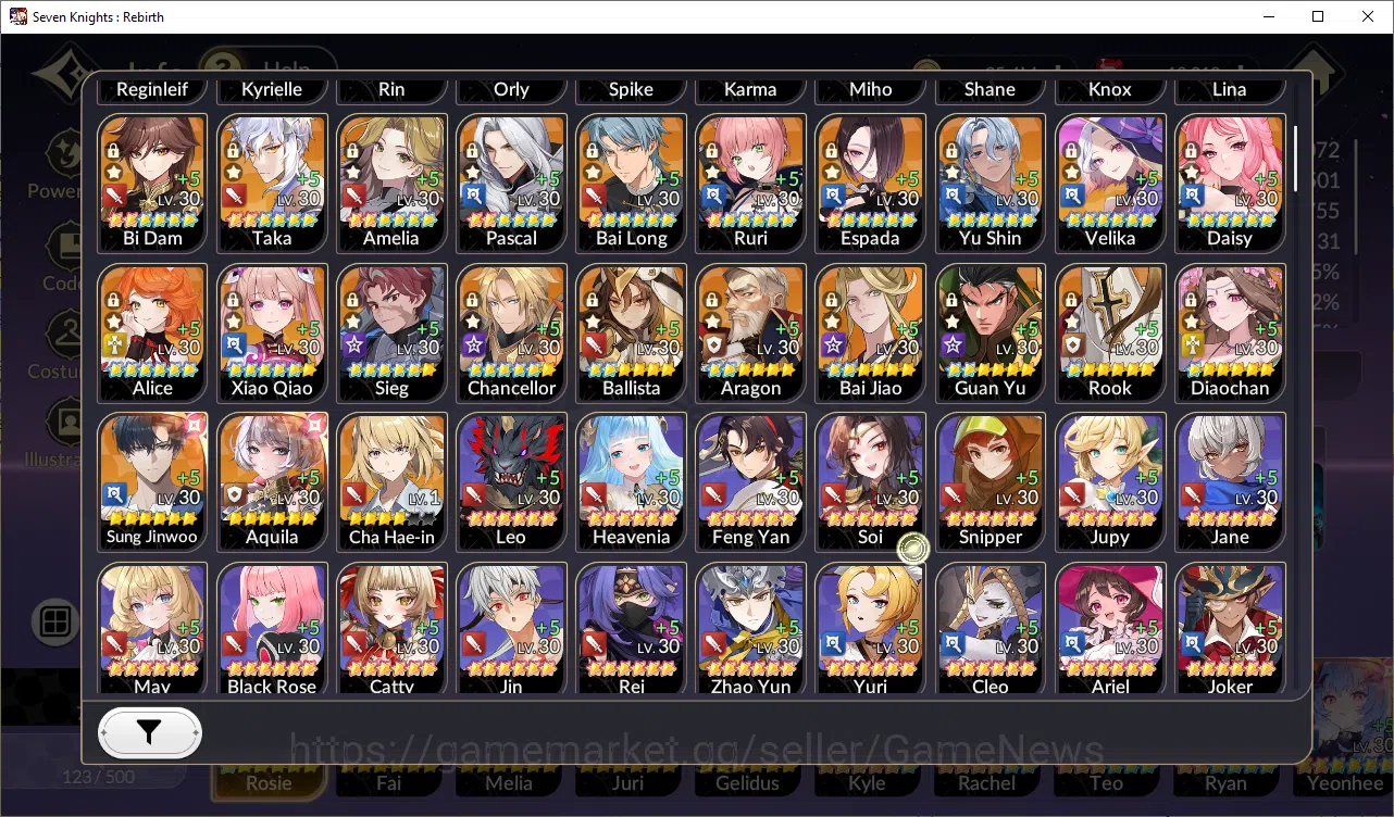 Seven Knights Re:Birth Accounts GLOBAL SEA ENDGAME| Full 5 Ex-7k & 34 TC6+ (Yeonhe image 2