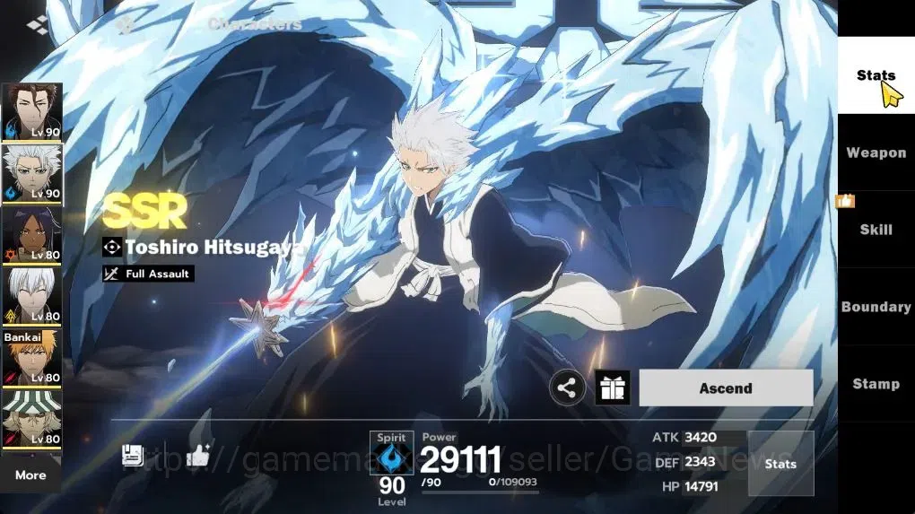 BLEACH: Soul Resonance Accounts NuverseSEA LV 67|11 SSR 6