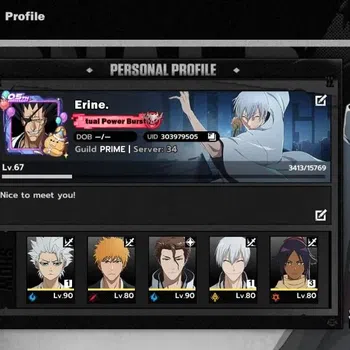BLEACH: Soul Resonance Accounts NuverseSEA LV 67|11 SSR [(YoruB3,ByakuB2,ToshiroB1 image 1
