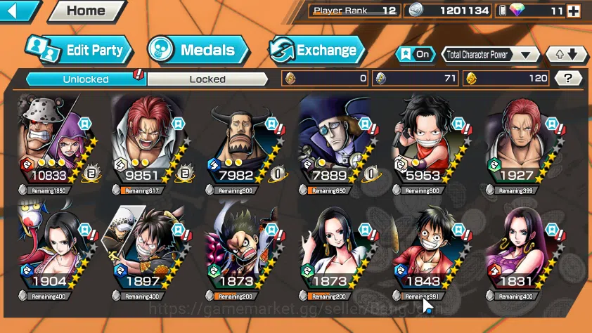 One Piece Bounty Rush Accounts GLOBAL | EX 2| film red Shanks, divine departure s image 2