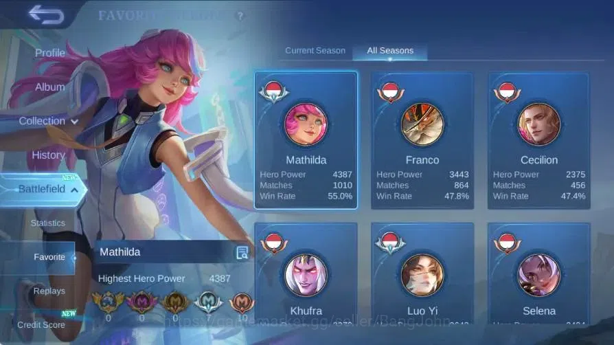 Mobile Legends: Bang Bang Accounts Global|Skin 217|Expert|Blazing Franco|S.A.B.E.R Sa image 18