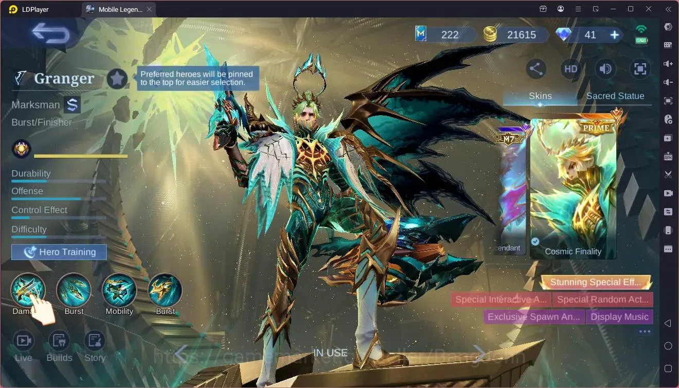 Mobile Legends: Bang Bang Accounts Global|Hero 127|Skin 238|Renowned|Prime Granger|KO image 18