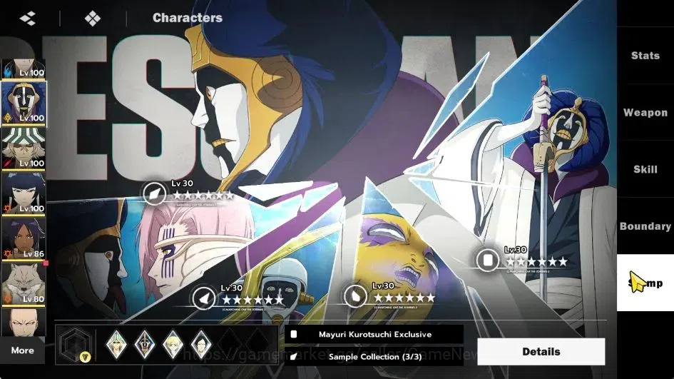 BLEACH: Soul Resonance Accounts NuverseSEA|LV 75|10 SSR [(Grimmjow,TosenB6,GinB4,A image 17