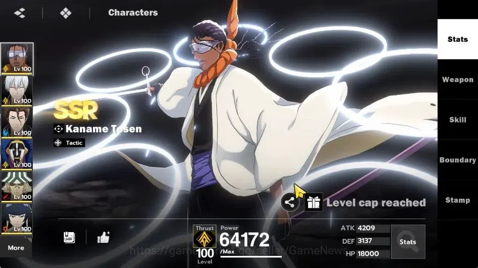 BLEACH: Soul Resonance Accounts NuverseSEA|LV 75|10 SSR [(Grimmjow,TosenB6,GinB4,A image 3