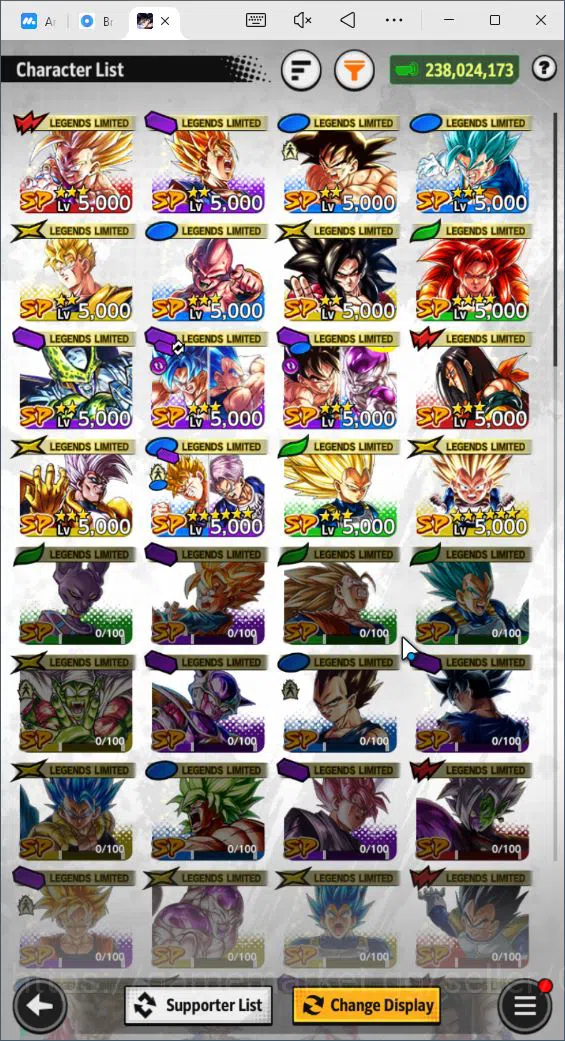 Dragon Ball Legends Accounts 238M Total Power|LV146|2 UL+ 16 LL|SS4 Goku, SS go image 3