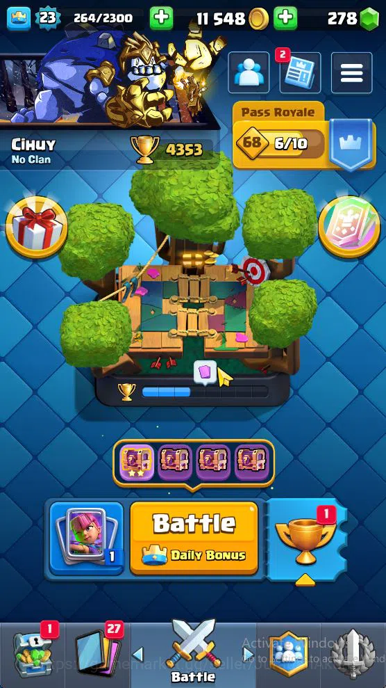 Clash Royale Accounts Starter Lvl 23|Trophy 4353|KTL 9|Limited Skin|Card 75| 1 EVO 3 Legendary 18 Epic,26 Rare,28