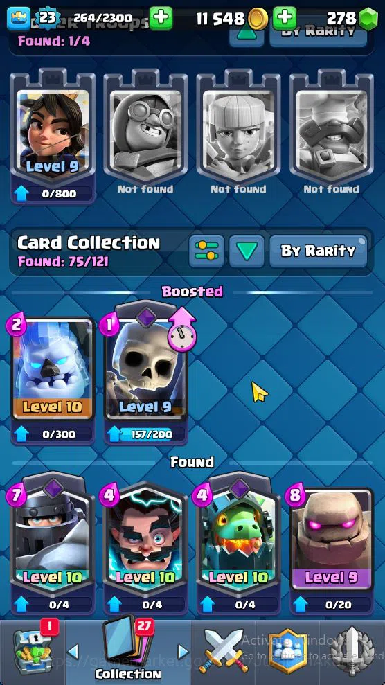 Clash Royale Accounts Starter Lvl 23|Trophy 4353|KTL 9|Limited Skin|Card 75| 1 EVO 3 Legendary 18 Epic,26 Rare,28 2