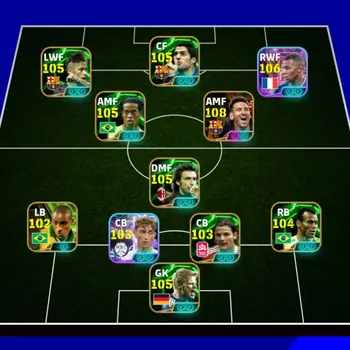 eFootball Accounts Others 3221+ Team I Messi 108 I Neymar 105 I Suarez 106 I Dinho 105 I Mbappe 106 I Beckham 103 I Totti