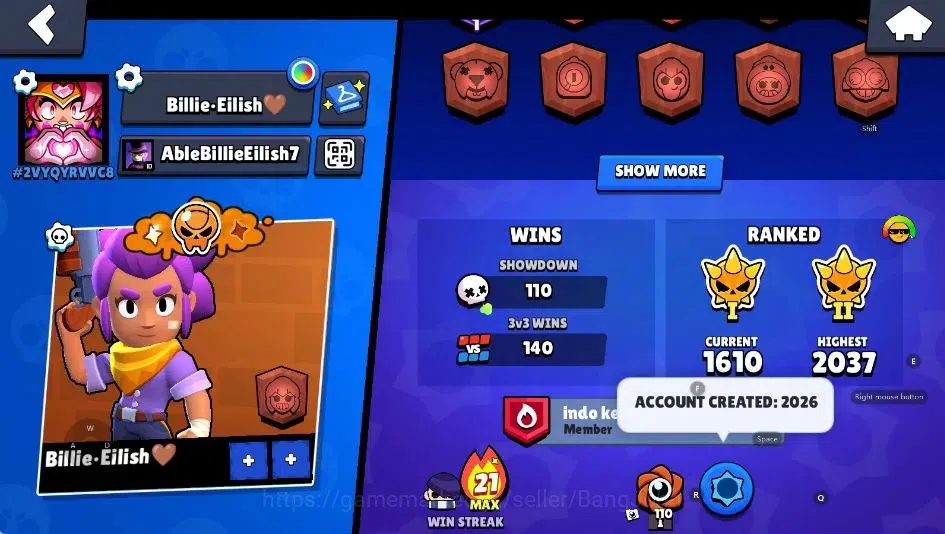 Brawl Stars Accounts Android | 3577 Thropy|32 Brawler-2 Max Lv(Damian,M image 3