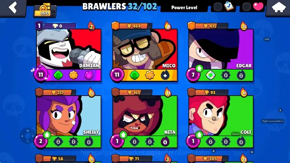 Brawl Stars Accounts Android | 3577 Thropy|32 Brawler-2 Max Lv(Damian,M image 5