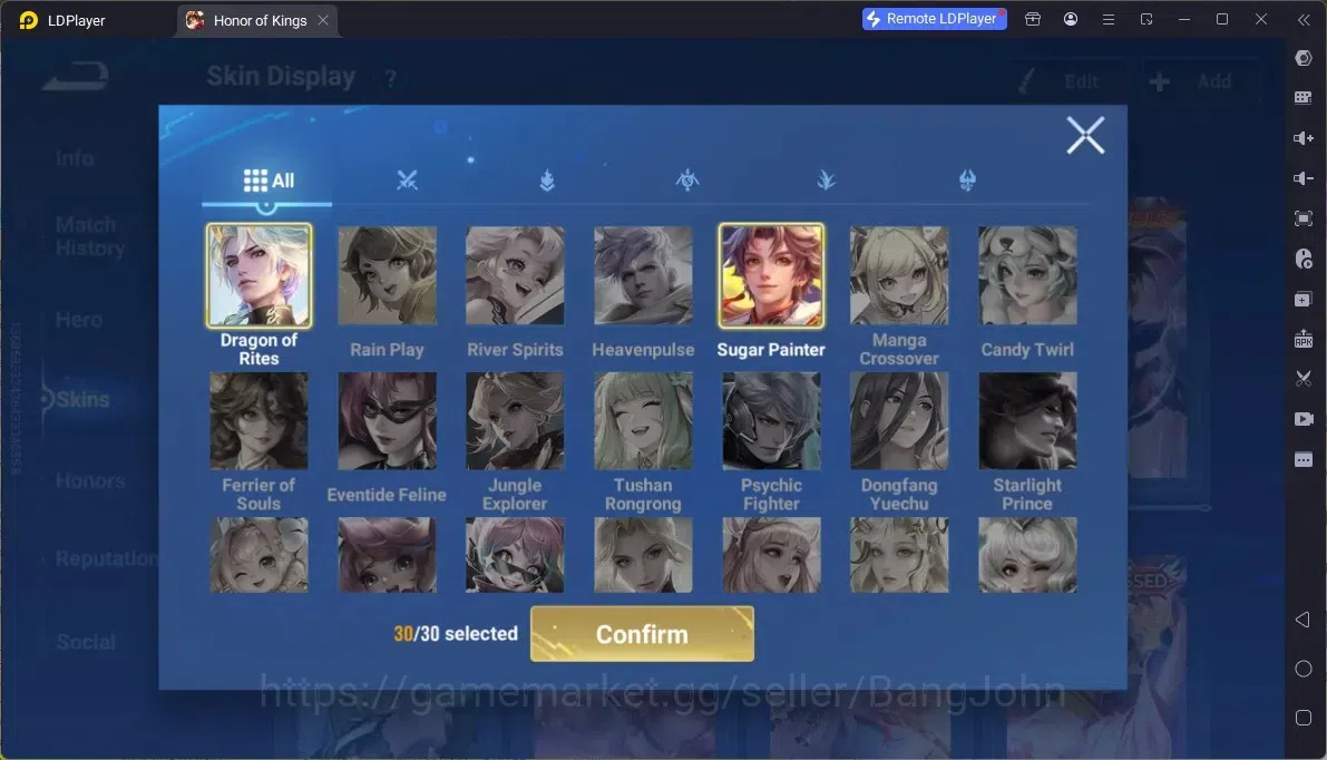 Honor of Kings Accounts Rare Skin Global |113H 293S|Flawless Kaizer,Flawless Arli,Flawless Frozen LadyZhen,Precious D.Conan 10