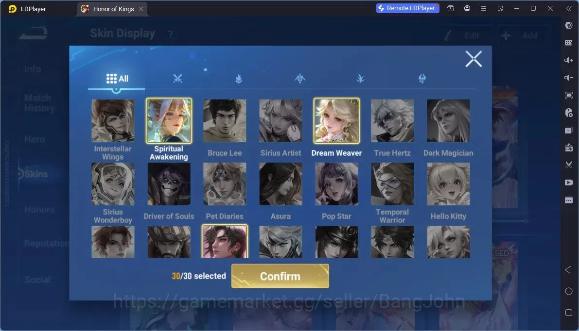 Honor of Kings Accounts Rare Skin Global |113H 293S|Flawless Kaizer,Flawless Arli,Flawless Frozen LadyZhen,Precious D.Conan 15
