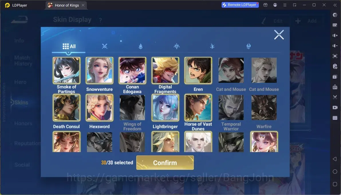 Honor of Kings Accounts Rare Skin Global |113H 293S|Flawless Kaizer,Flawless Arli,Flawless Frozen LadyZhen,Precious D.Conan 7