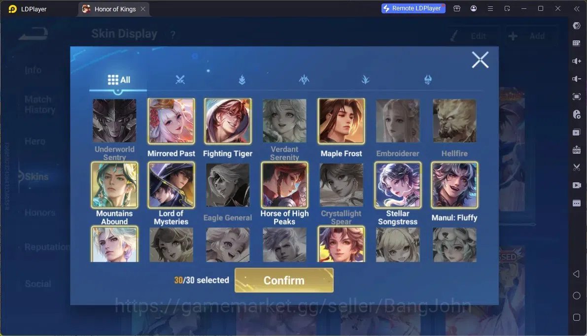 Honor of Kings Accounts Rare Skin Global |113H 293S|Flawless Kaizer,Flawless Arli,Flawless Frozen LadyZhen,Precious D.Conan 9