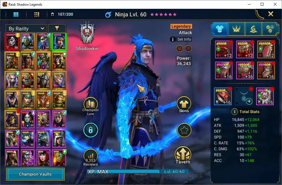 Raid: Shadow Legends Accounts Lv 49|623K Power|1 Mythical (Lady Mikage)|21 Legen image 4