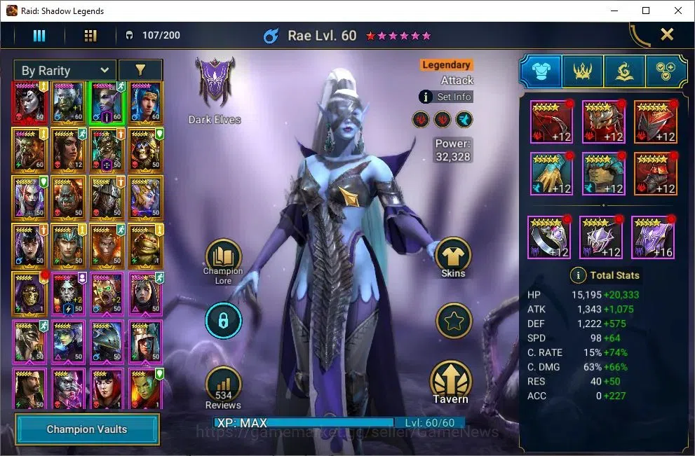 Raid: Shadow Legends Accounts Lv 49|623K Power|1 Mythical (Lady Mikage)|21 Legen image 6