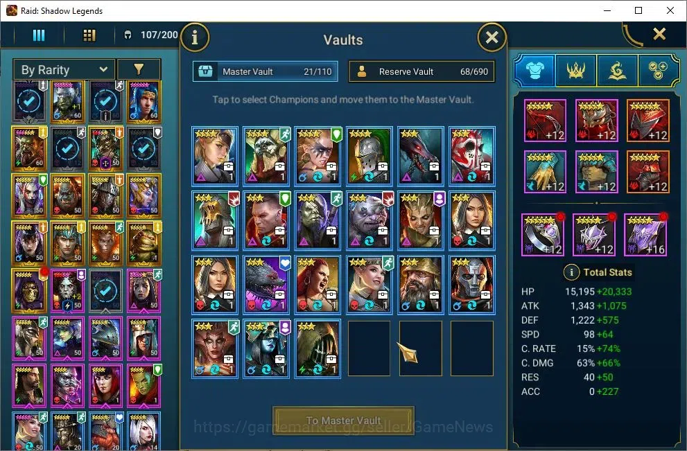 Raid: Shadow Legends Accounts Lv 49|623K Power|1 Mythical (Lady Mikage)|21 Legen image 7