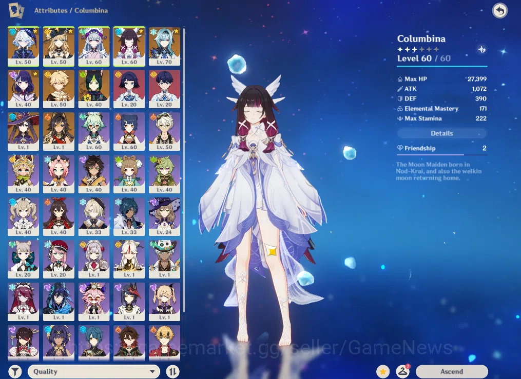Genshin Impact Accounts ASIA|AR 45|5 Limited +2(*5Weapon)|Columbina,Furina image 3