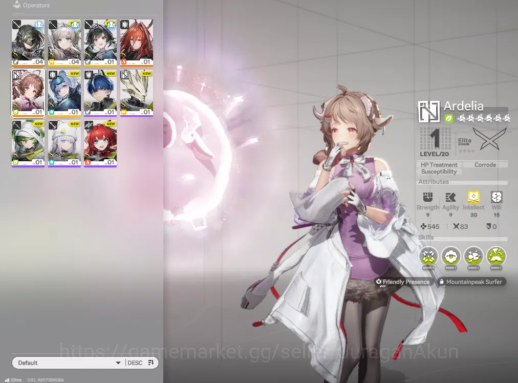 Asia LVL 2 | Fresh Starter + Meta SSR (Ember + Ardelia) + 3 SR Character + Weapon B6 |Skip Tutorial| GrypLink| (END735) Arknights: Endfield Accounts Asia LVL 2 | Fresh Starter + Meta SSR (Ember + Ard image 1