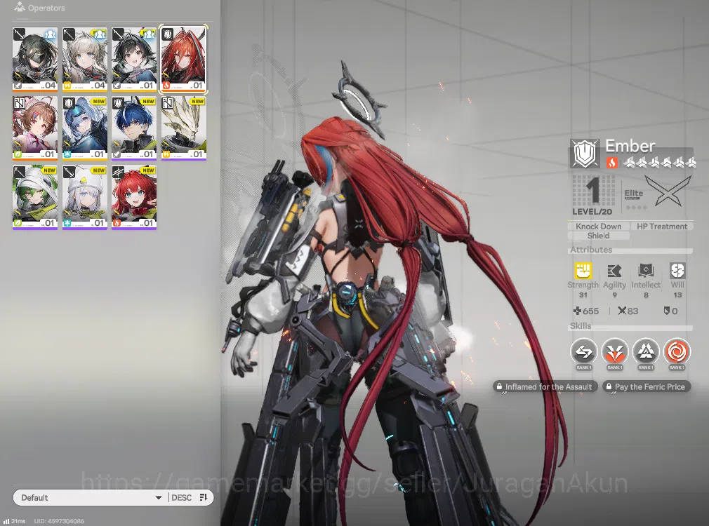 Arknights: Endfield Accounts Asia LVL 2 | Fresh Starter + Meta SSR (Ember + Ardelia) + 3 SR Character + Weapon B6 |Skip 3