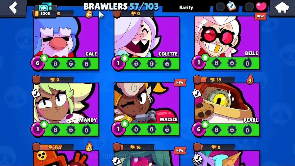 Brawl Stars Accounts 5008 Trophy|57 Brawlers 6 Max|3k Bling|3 Hyperc [D Mortis,K Kenji,S Poco],1 Legendary,6 Mythic33 Epic 14