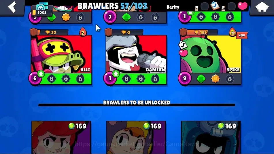 Brawl Stars Accounts 5008 Trophy|57 Brawlers 6 Max|3k Bling|3 Hyperc [D Mortis,K Kenji,S Poco],1 Legendary,6 Mythic33 Epic 18