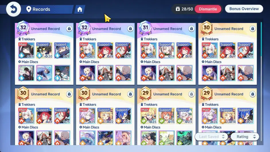 Stella Sora Accounts GLOBAL LV40|11SSR 3Limit(Chitose+Disc,Snowish Laru,Fuyuka+Disc,Firenze,Freesia+Disc,etc)|16SSR 15