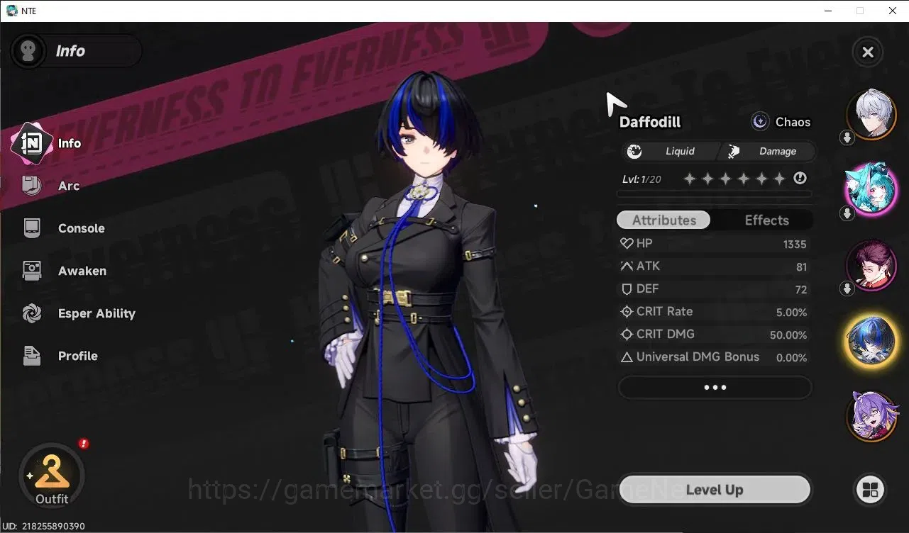 Neverness to Everness Accounts Global EU|HL 3| 3 SSR Hathor, Daffodill, Fadia |6  image 2
