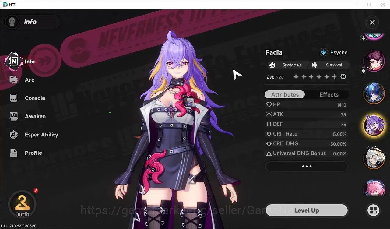 Neverness to Everness Accounts Global EU|HL 3| 3 SSR Hathor, Daffodill, Fadia |6  image 3