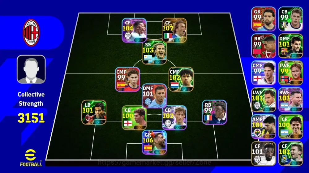 eFootball Accounts Legends & Iconic Players Mobile|PW 3151|Bigtime Del Piero, Epic Forlán, Rijkaard, Showtime Unai Simón 1
