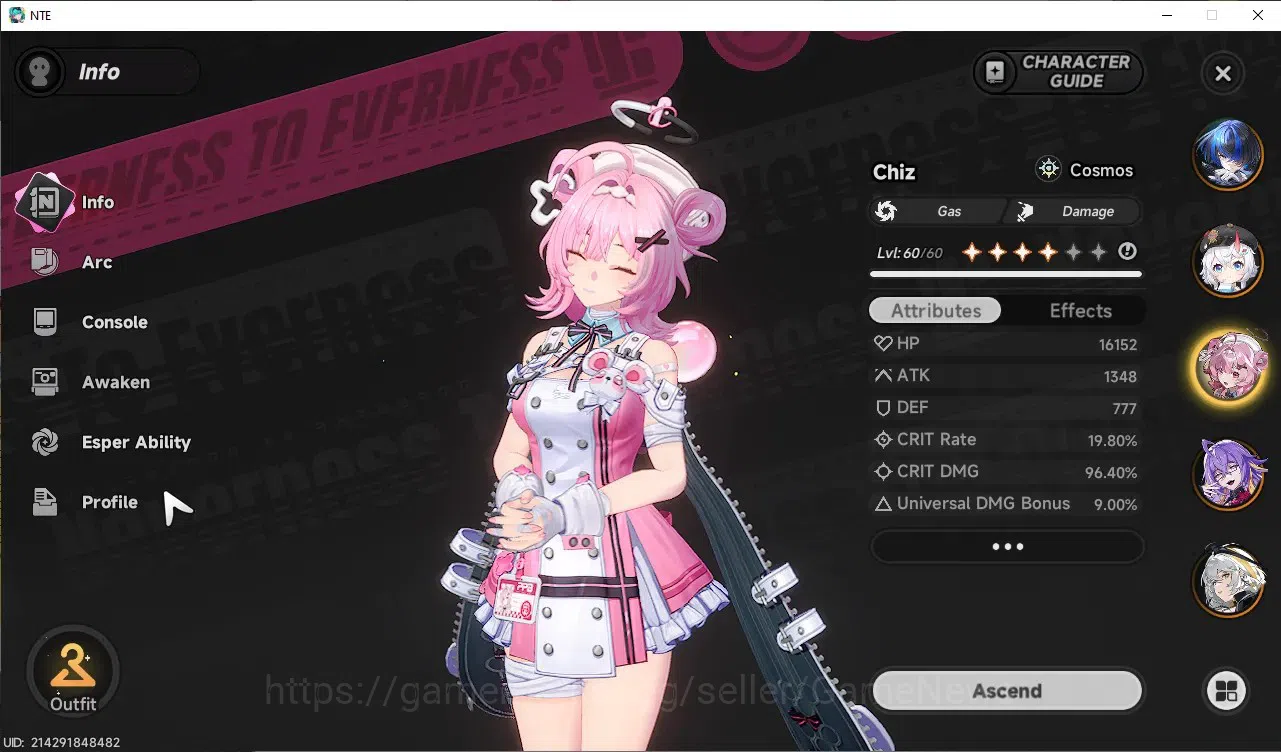 Neverness to Everness Accounts GLOBAL SEA|HL 47|TL 33|10 SSR Nanally+Skin,Chaos,L image 12