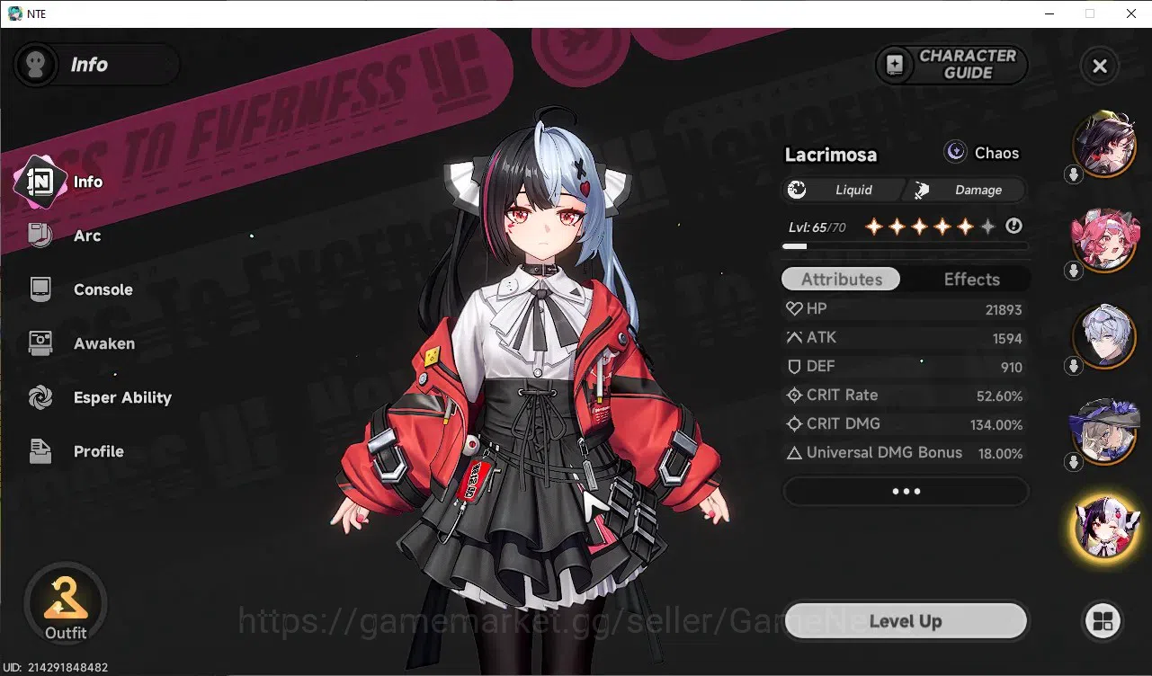 Neverness to Everness Accounts GLOBAL SEA|HL 47|TL 33|10 SSR Nanally+Skin,Chaos,L image 7