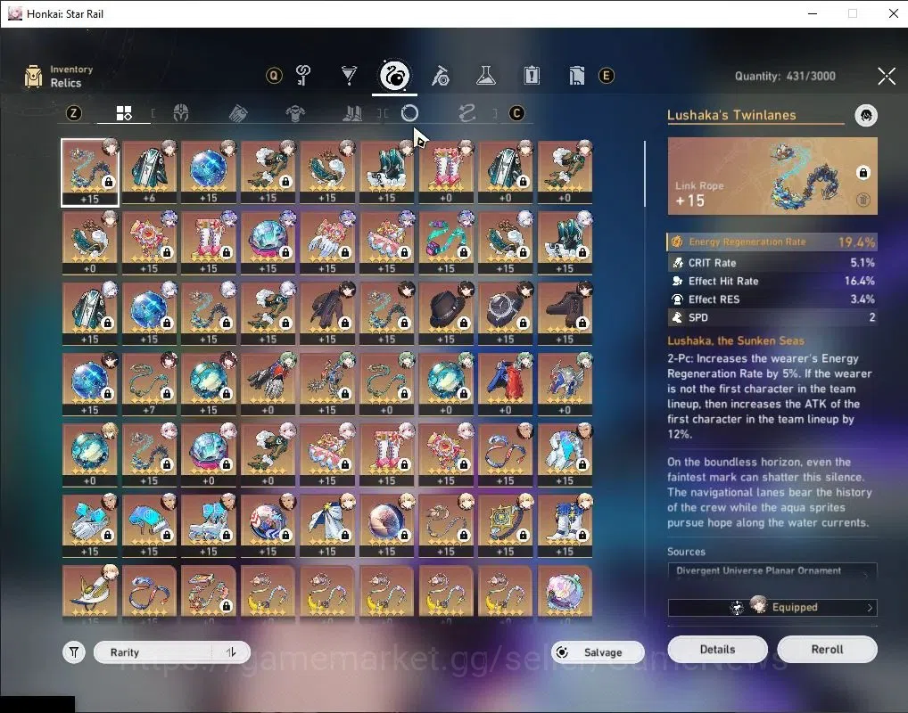 Honkai Star Rail Accounts Others Asia|TL 63|10 Limited|Rate On|SW999+Sign,YaoGuang,Archer,Saber,Sparkle,DHPT,Huohuo Etc|Male 8