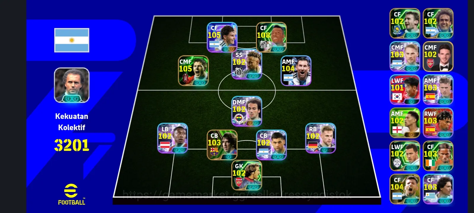 eFootball Accounts Legends & Iconic Players EFOOTBALL COLECTIVE 3201+ | NEW CARD JULIAN ALVAREZ,PELE,NEYMAR JR,C PUYOL,S 1