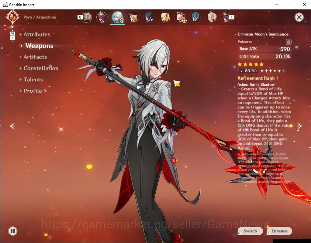 Genshin Impact Accounts Others Asia|AR 53|4 Limited 6(*5 Weapon)|Arlecchino+Signature,Mavuika,Navia,Zibai|Male Mc|Take 3