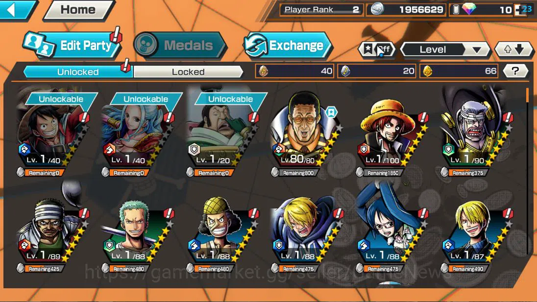 One Piece Bounty Rush Accounts Global| 6 EX| AMS[Borsalino],T5E Jaygarcia,T4E Mar image 4