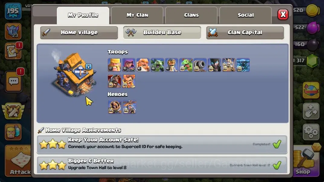 Clash of Clans Accounts TH 17 - BH 10|LV 195|HH 9|BK 78,AQ 80,GW 58,MP 57, image 6