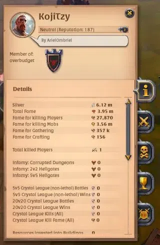 Albion Online Accounts Others ASIA | 3,95M Total Fame - 6,12M Silver | T8 Fiber Harvester - T7 Long Bow Build |Mount Skin 1
