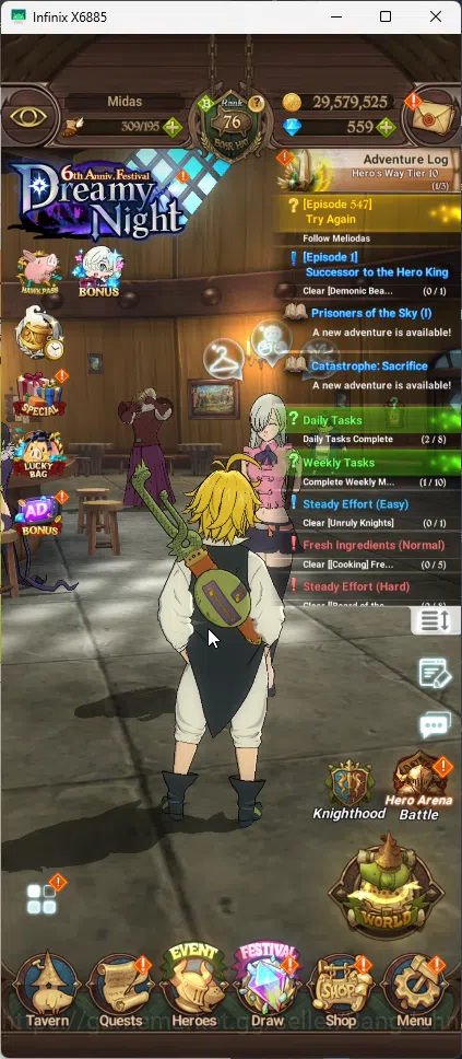 The Seven Deadly Sins: Grand Cross Accounts ASIA | 1,75M CC | 5 UR Salos 2/6, Merlin Esca, ODK image 1