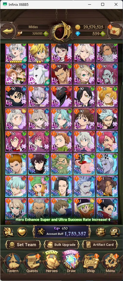 The Seven Deadly Sins: Grand Cross Accounts ASIA | 1,75M CC | 5 UR Salos 2/6, Merlin Esca, ODK image 3