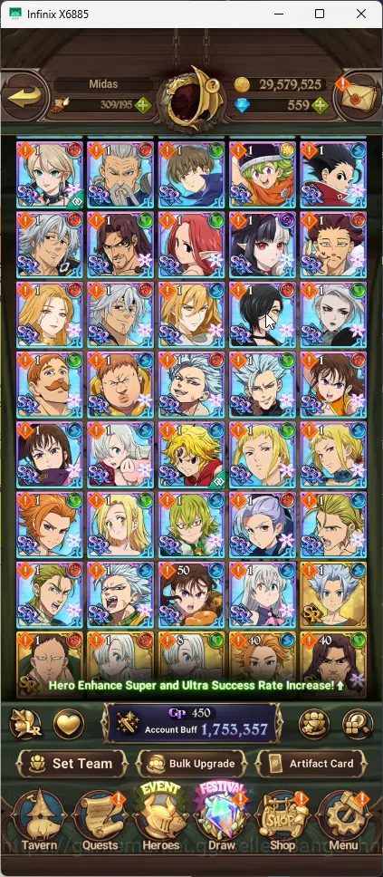 The Seven Deadly Sins: Grand Cross Accounts ASIA | 1,75M CC | 5 UR Salos 2/6, Merlin Esca, ODK image 4