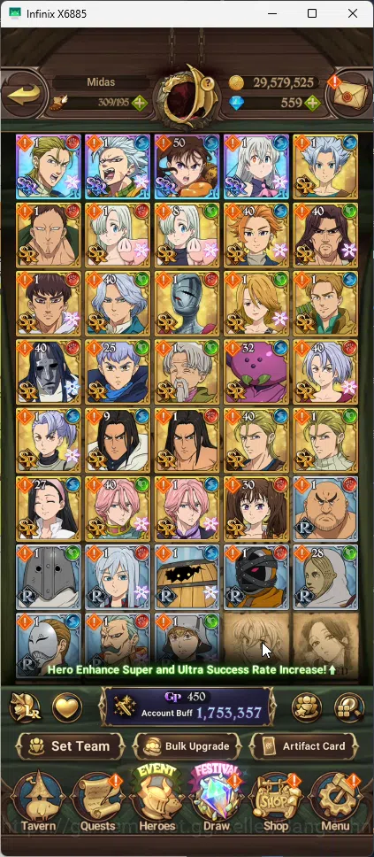 The Seven Deadly Sins: Grand Cross Accounts ASIA | 1,75M CC | 5 UR Salos 2/6, Merlin Esca, ODK image 5