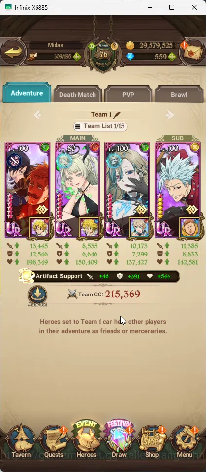 The Seven Deadly Sins: Grand Cross Accounts ASIA | 1,75M CC | 5 UR Salos 2/6, Merlin Esca, ODK image 6