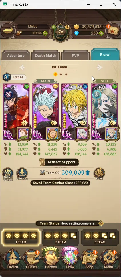 The Seven Deadly Sins: Grand Cross Accounts ASIA | 1,75M CC | 5 UR Salos 2/6, Merlin Esca, ODK image 8