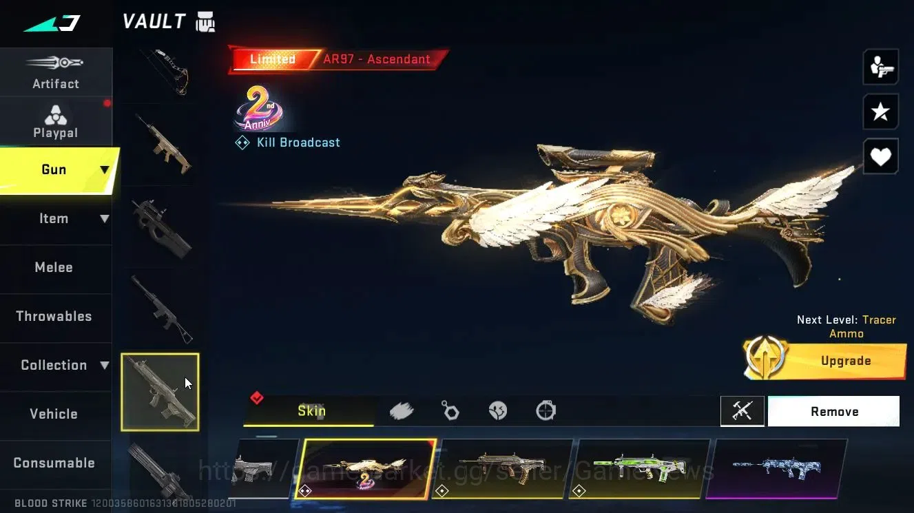 Blood Strike Accounts Collab Skin ASIA|Eternal[AK47 Lv 4,UZI Lv 4]|Colab BLEACH[Byakuya]+7DS[QBZ95,Kar98]|ULTRA[Melee 14