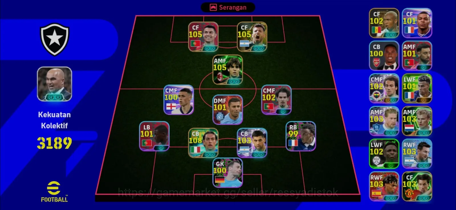 eFootball Accounts Legends & Iconic Players 5 MANAGER BOOSTER | COLECTIVE 3189+,NEW CARD ALESANDRO NESTA x KAKA x PACK 1