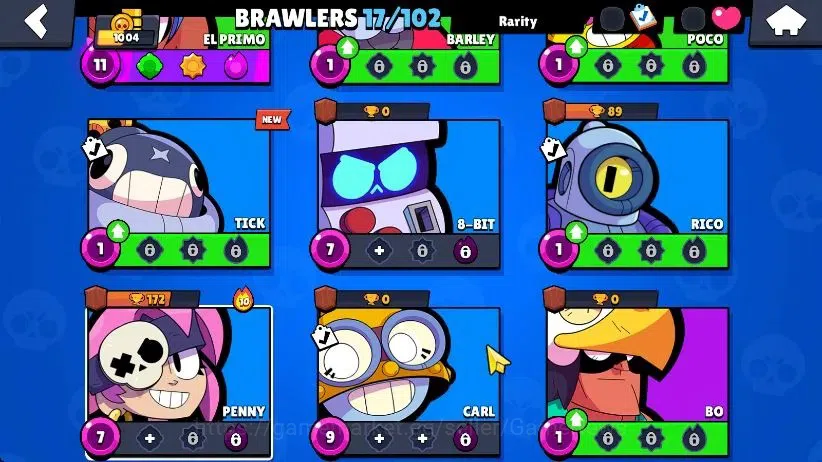 Brawl Stars Accounts 1004 Trophy|17 Brawlers 3 Max Lv [Edgar,Primo,Shel image 5