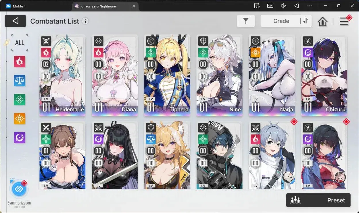 Chaos Zero Nightmare Accounts ASIA | Lv.54 | SSR 10 | Heidemarie ME2 | Yuki ME1 image 10